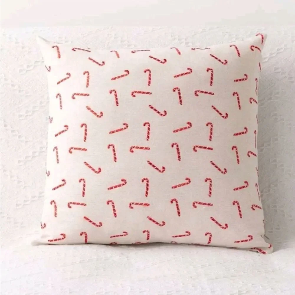 Candy Cane Holiday Pillow Cover